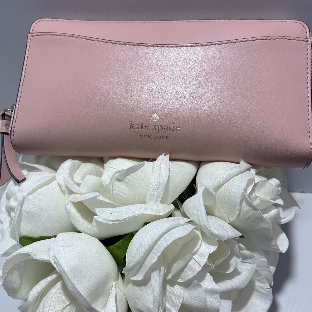 Kate Spade Outlet Large Leather Pink Wallet Women's WLRU5775